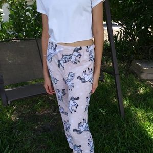 Pink Unicorn Fluffy Pajama Pants